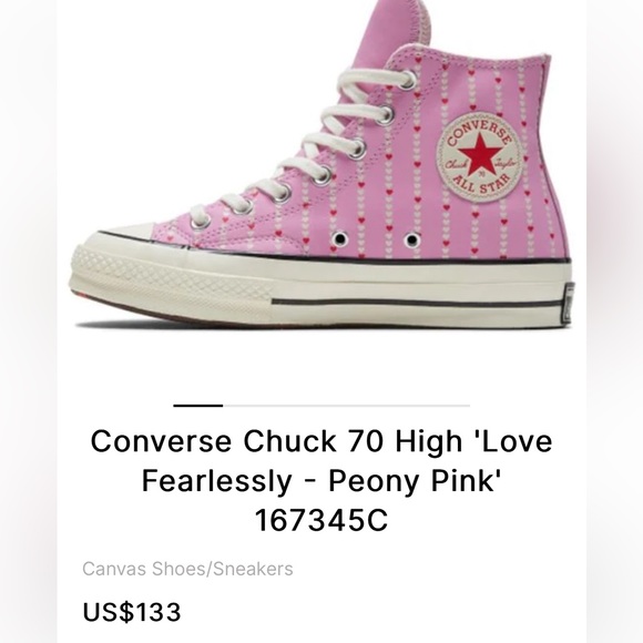 Converse Chuck Taylor 70 High All Star Peony Pink Egret Women’s size 9 - Picture 9 of 9